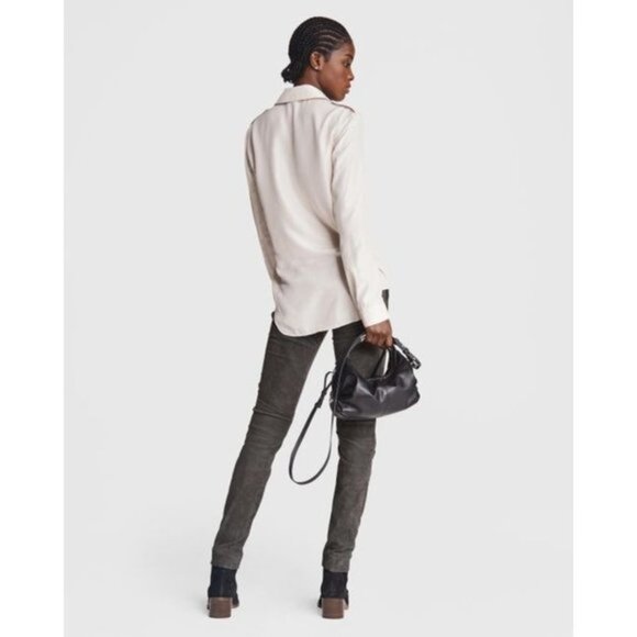 Rag & Bone Women's White Field Silk Blouse Classic Fit Top Size XS - Picture 4 of 12